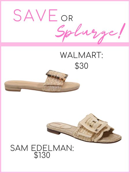 Save VS splurge, Sam Edelman sandals, amazon dupes, Walmart dupes, spring fashion 

#LTKunder50 #LTKsalealert #LTKFind