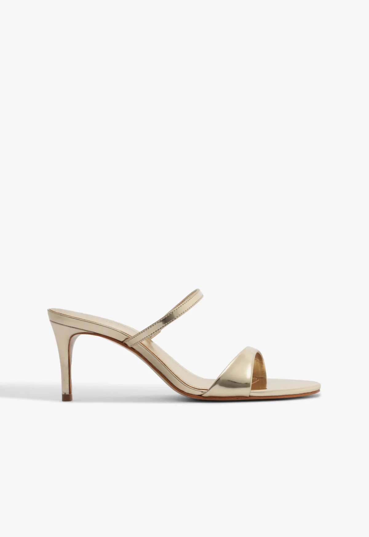 Jessica Mid Mule Gold Sandal | Stiletto Heel - SCHUTZ | Schutz (US)