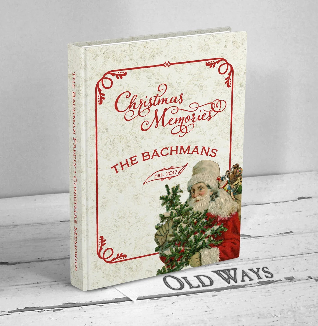 Personalized Christmas Memories Journal - Vintage Santa Claus - Family Christmas Memories Keepsak... | Etsy (US)
