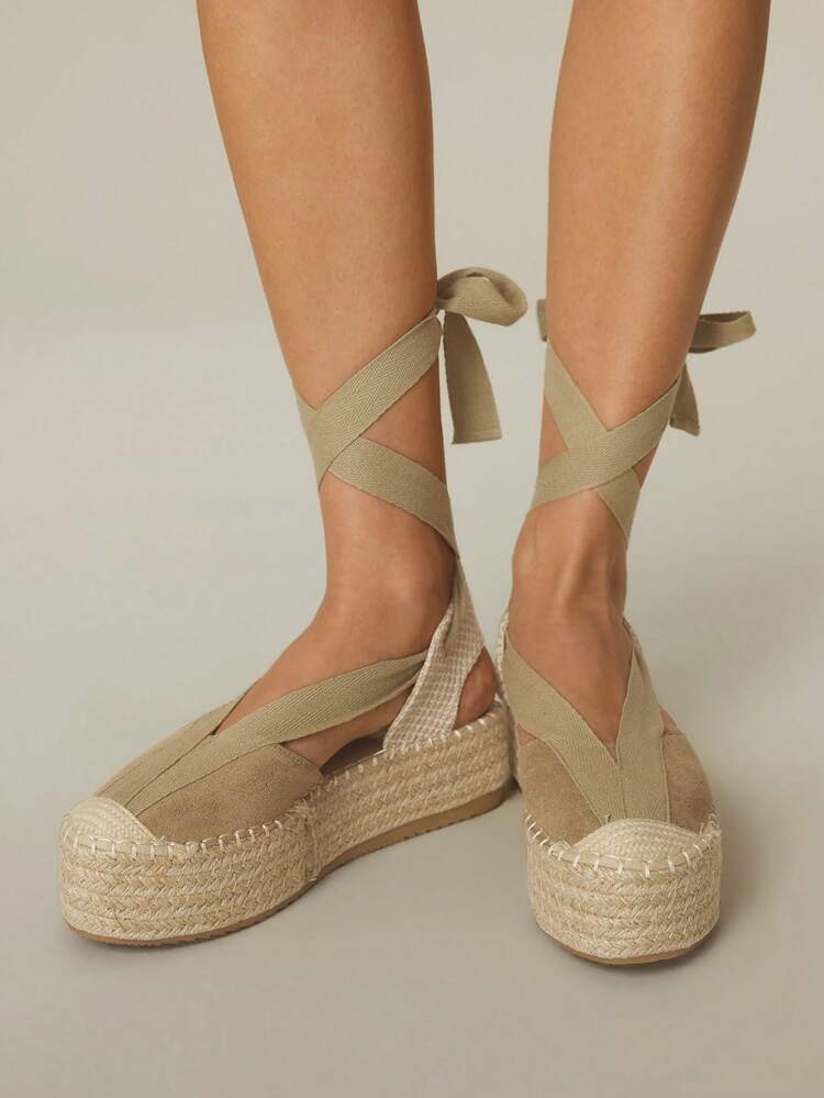 Esparteñas plataforma Beige | SHEIN