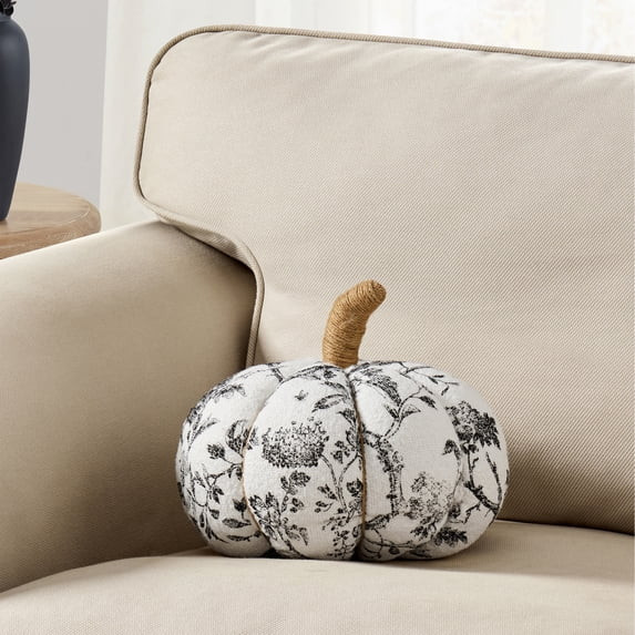 My Texas House 6" x 10" Crow Branches Ivory/Black Pumpkin Decorative Pillow | Walmart (US)