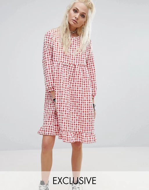 Milk It - Robe babydoll vintage - Imprimé fleurs et carreaux vichy | Asos FR