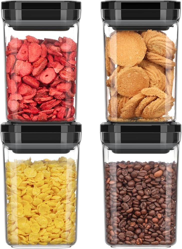 MR.SIGA 4 Pack Airtight Food Storage Container Set, BPA Free Kitchen Pantry Organization Canister... | Amazon (CA)