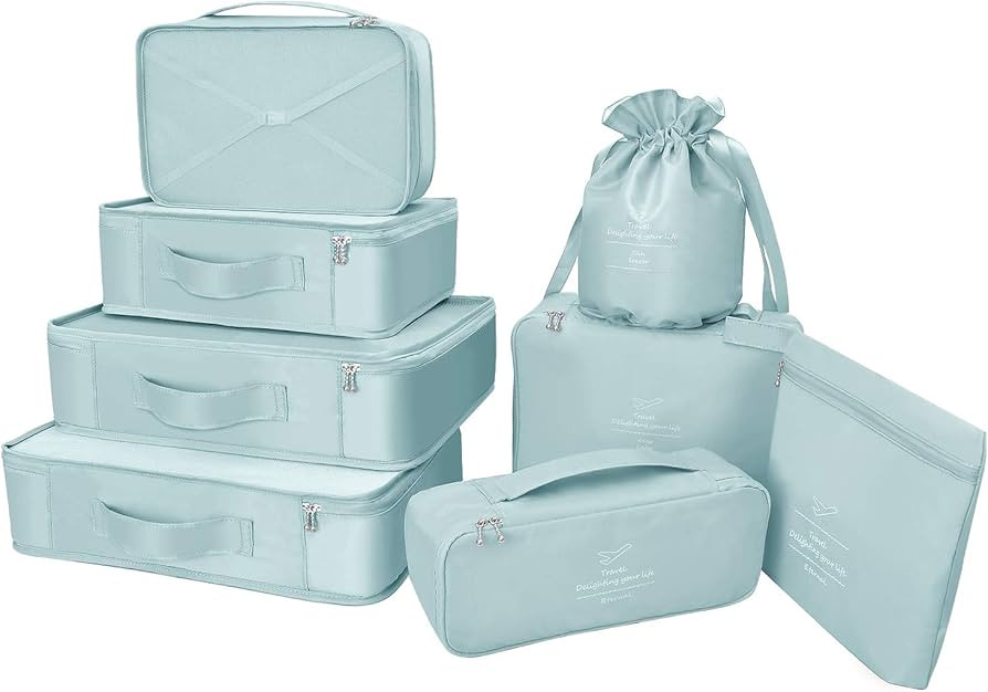 BETLLEMORY Packing Cubes 8 Sets Travel Luggage Organizers with Waterproof Shoe Storage Bag Compre... | Amazon (UK)