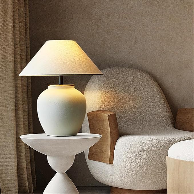 Nordic Ceramics Table Lamp Modern Art Living Room Bedroom Study LED Originality Brass Desk Light ... | Amazon (US)