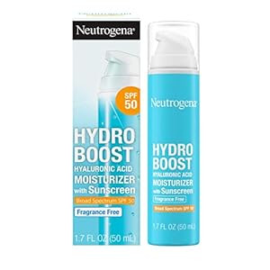 Neutrogena Hydro Boost Hyaluronic Acid Facial Moisturizer with Broad Spectrum SPF 50 Sunscreen, D... | Amazon (US)