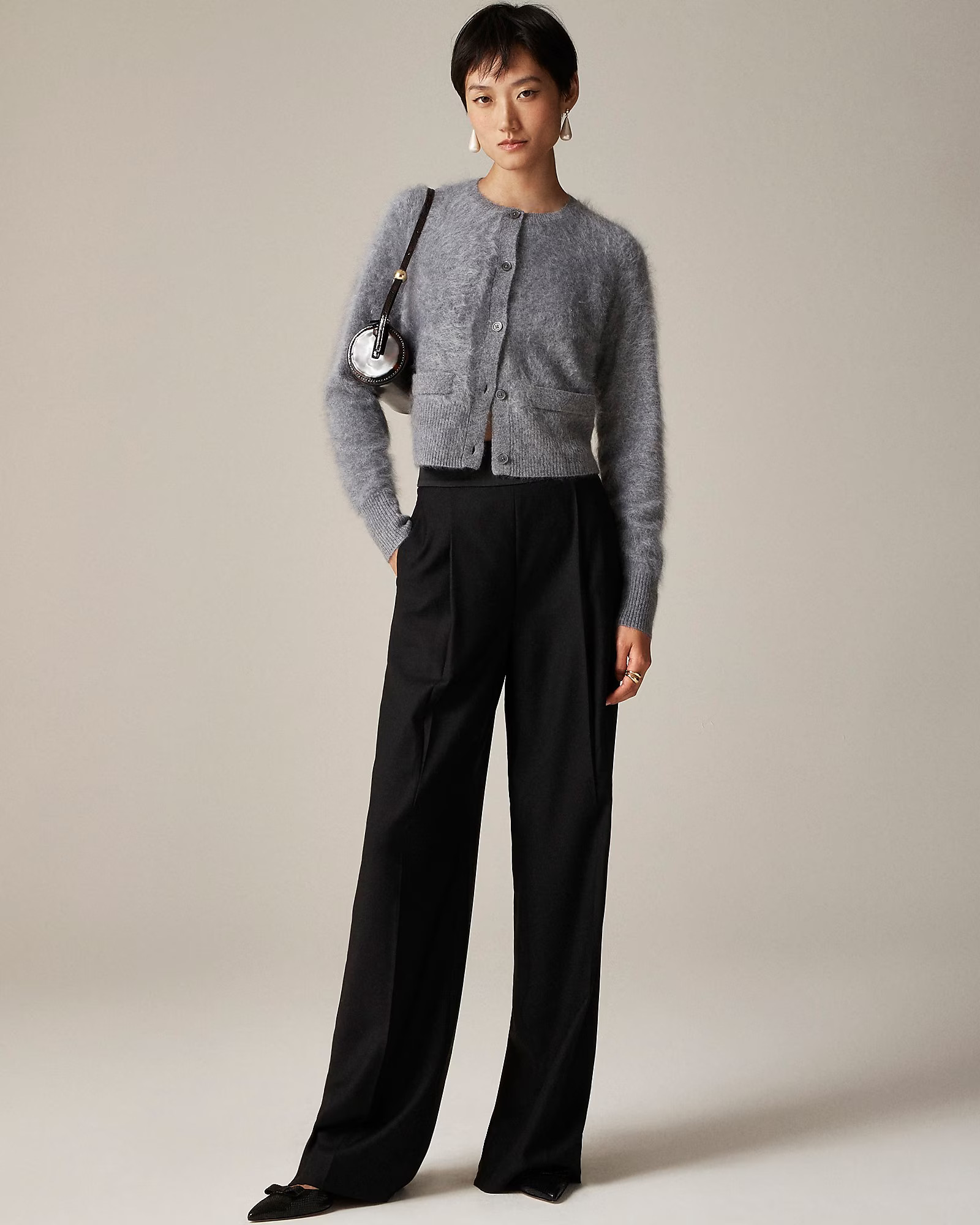 Brushed cashmere fitted cardigan sweater | J. Crew US