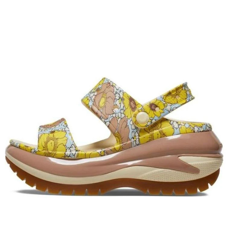 Crocs Mega Crush Retro Floral Sandals 'Vanilla Cork' | KICKS CREW