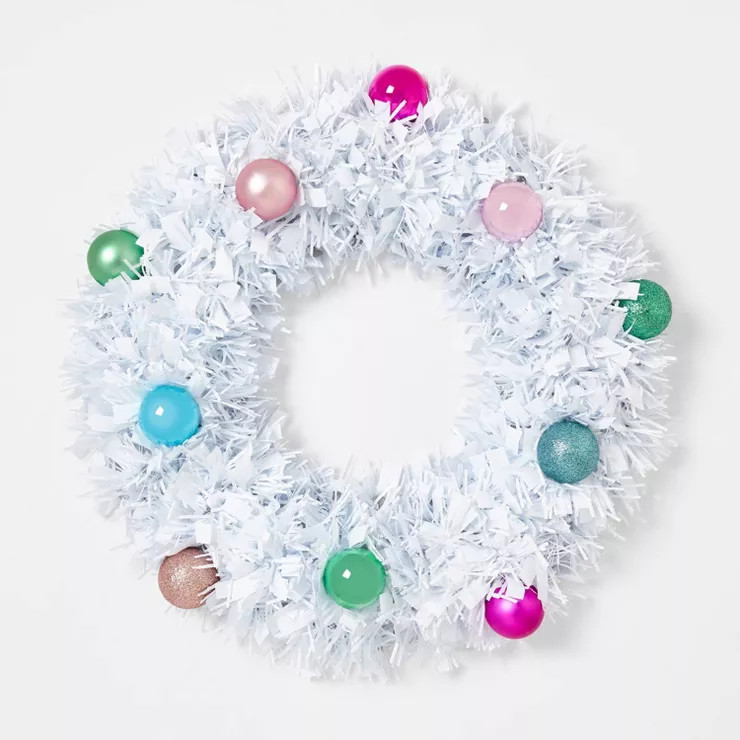 16" Tinsel Christmas Wreath with Shatter-Resistant Ornaments - Wondershop™ | Target