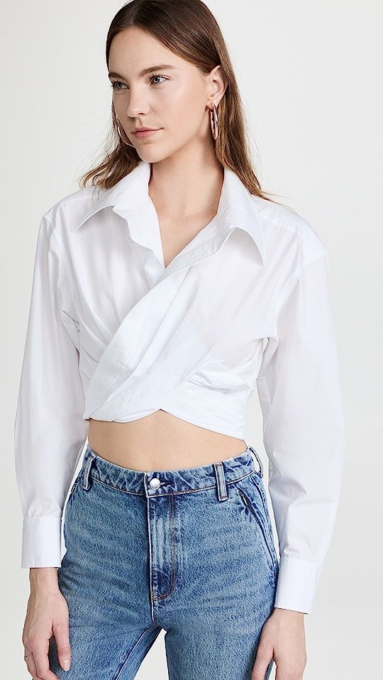 Cross Front Cropped Shirt | Shopbop