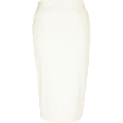 White leather-look pencil skirt | River Island (US)
