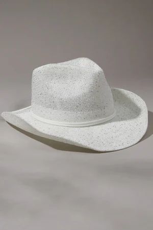 Harper Sequin Cowboy Hat in White | Altar'd State | Altar'd State