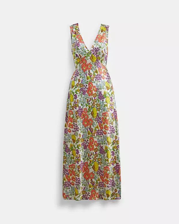 Garden Floral Print Midi Dress | Coach Outlet