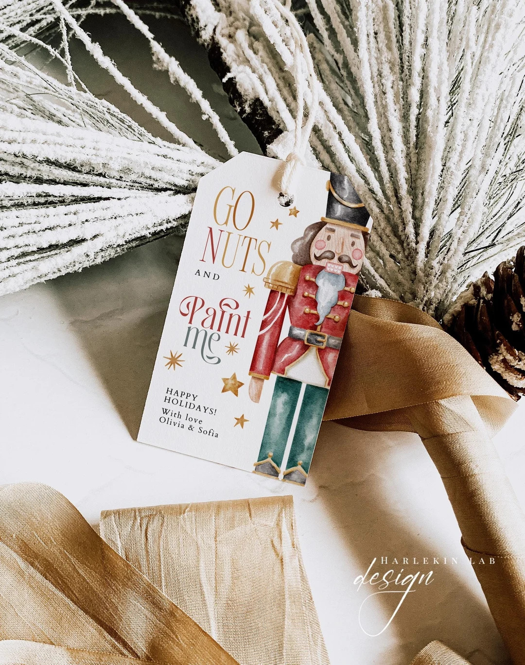 Editable Nutcracker Paint Me Christmas Gift Tag Template, Go Nuts and Paint Me Holiday Favor Tag,... | Etsy (US)
