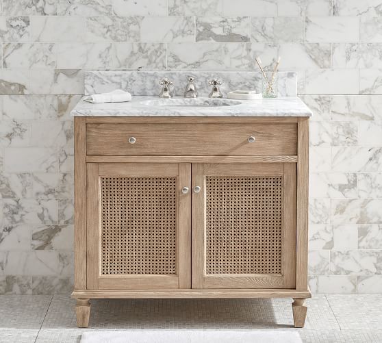 Sausalito Single Sink Vanity, Seadrift/Pine | Pottery Barn (US)