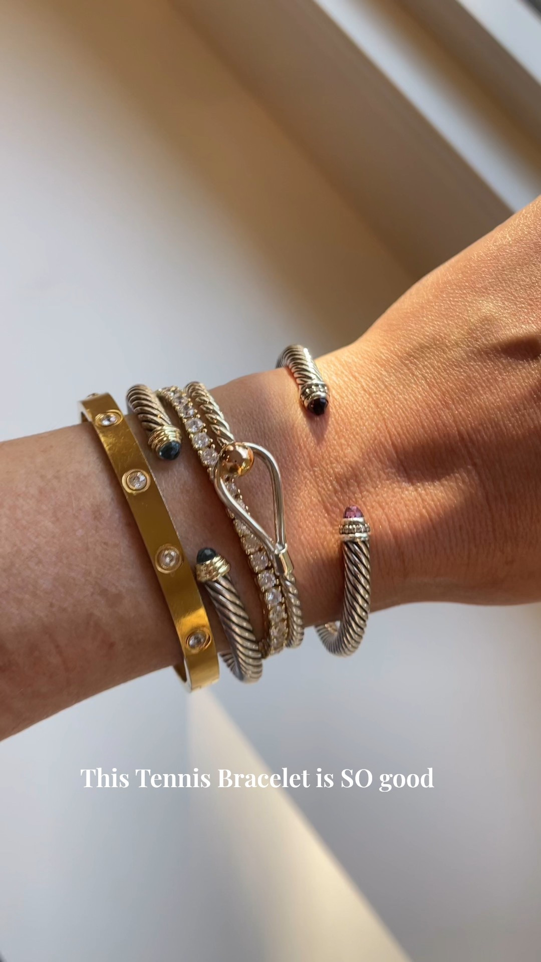 I recently got this faux diamond tennis bracelet from Amazon and it’s stunning! Love how it mixes with my other bracelets.

#LTKStyleTip #LTKFindsUnder50 #LTKOver40
