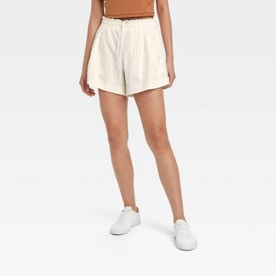 Women&#39;s High-Rise Shorts 5&#34; - All in Motion&#8482; Cream M | Target