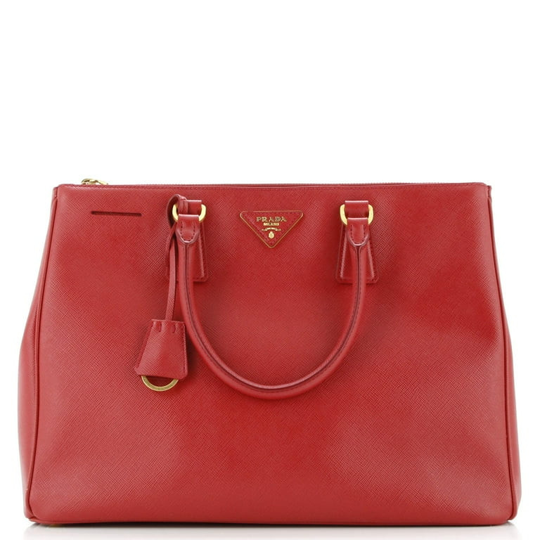 Pre-Owned Prada Prada Double Zip Lux Tote Saffiano Leather Large By Rebag | Walmart (US)