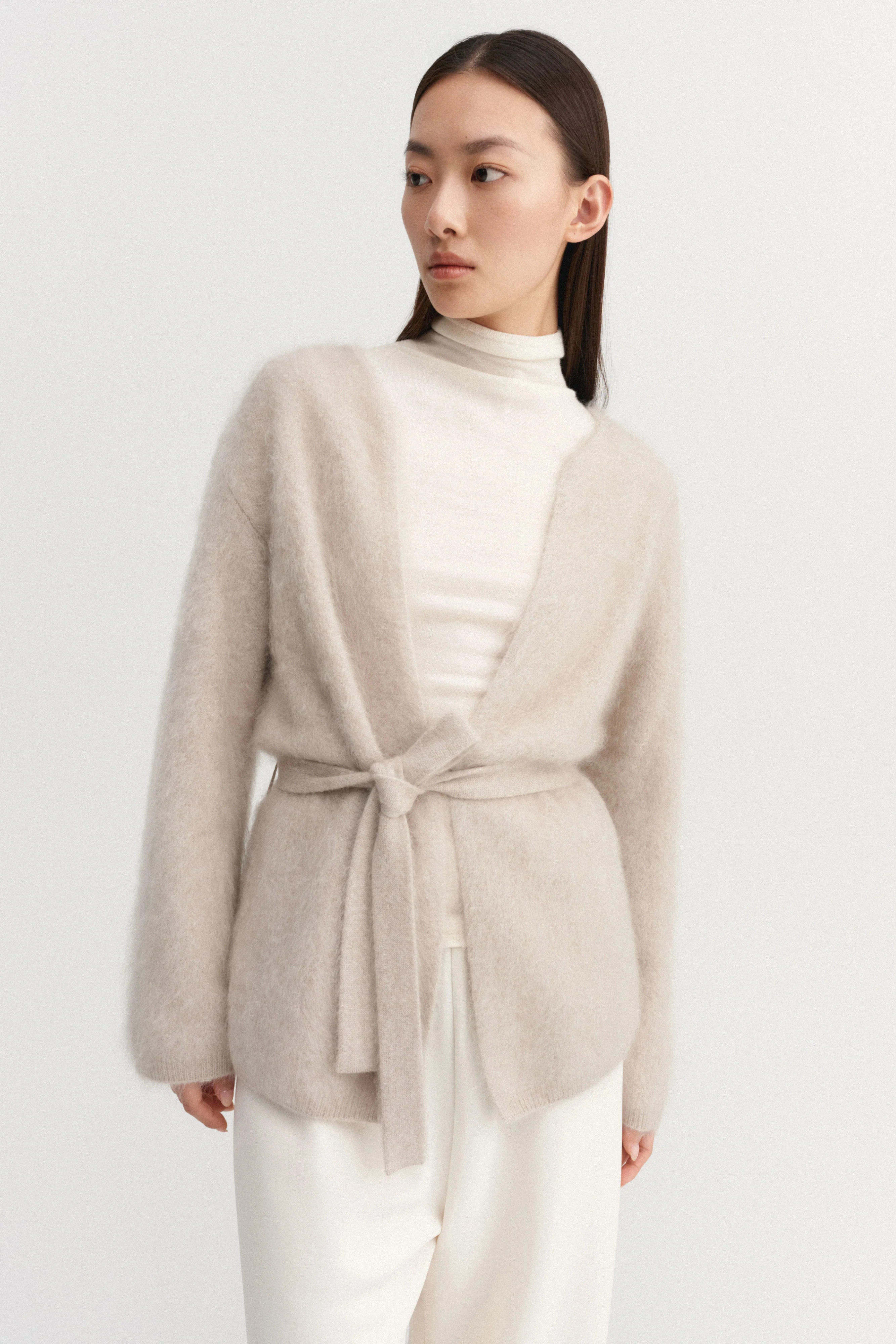 Aria Cardigan, taupe | Almada Label