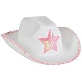 Rhode Island Novelty White Felt Cowgirl Hat with Pink Star, One per Order | Amazon (US)