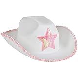 Rhode Island Novelty White Felt Cowgirl Hat with Pink Star, One per Order | Amazon (US)