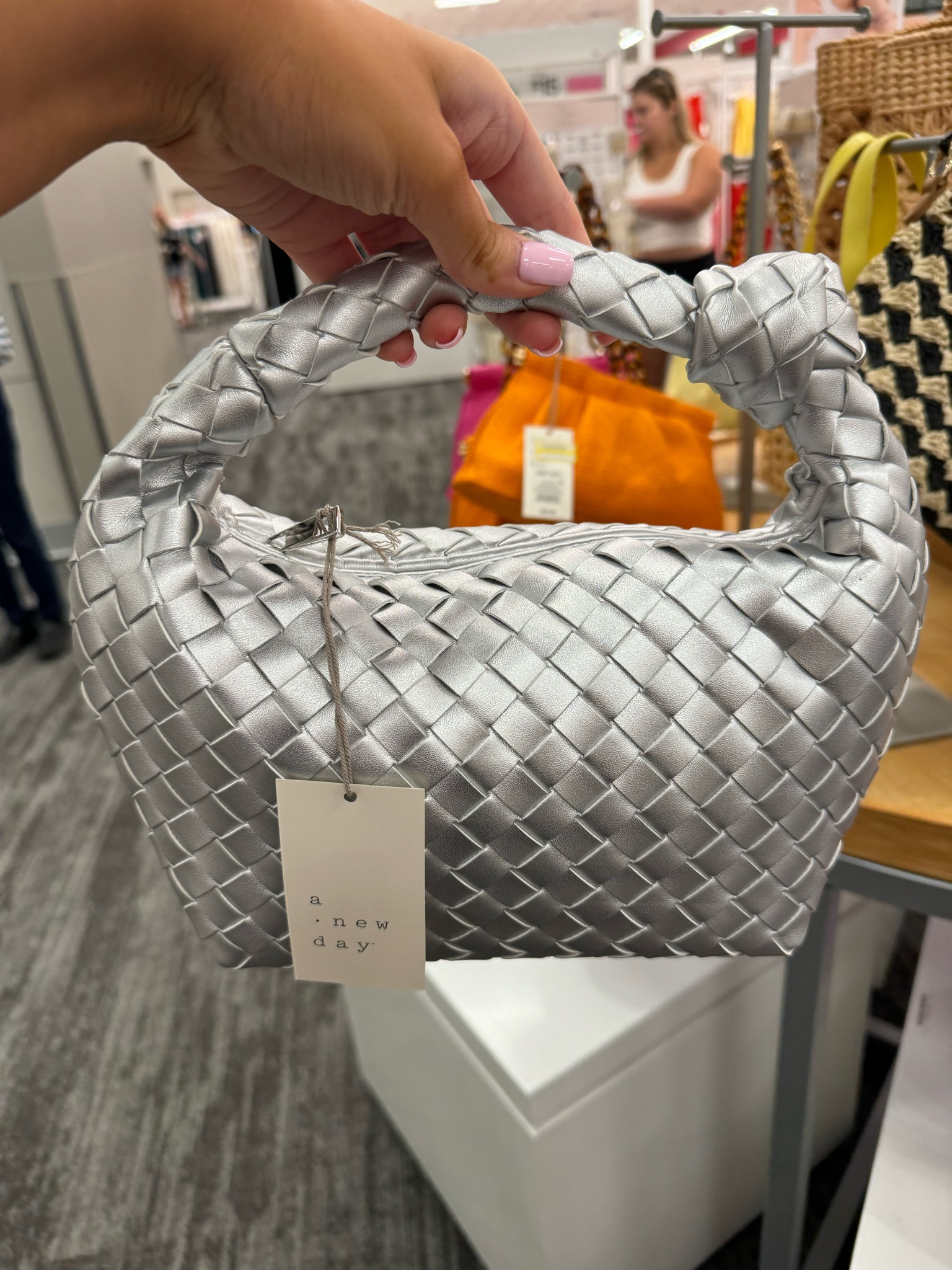 such a good Bottega Veneta Jodie dupe at Target! Comes in 4 colors - I’m obsessed! The silver would be so good for a girls trip to Vegas 🩶

look for less | bottega veneta dupe | target does it again | mini bag | fall bag 

#LTKFindsUnder50