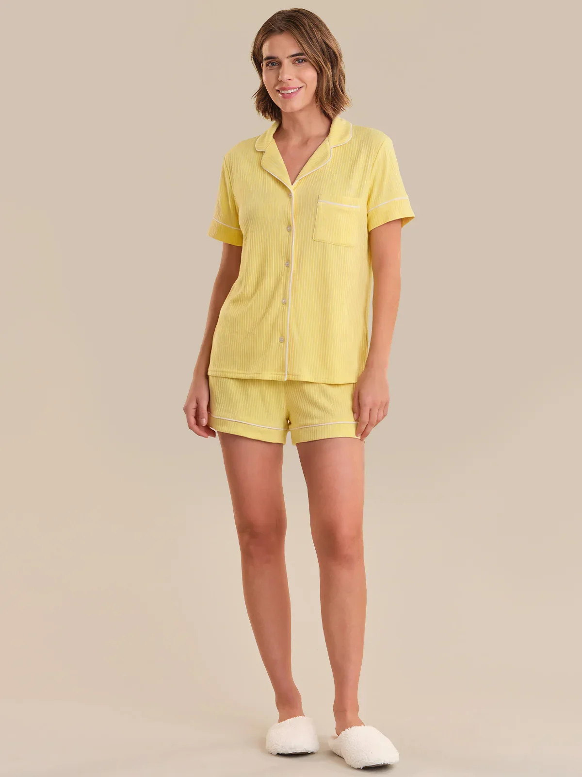 Rib Short Pajamas Set \u2013 Pale Banana | 89th & Madison | 89th + Madison