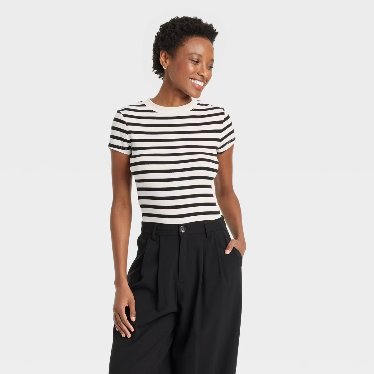 Women's Short Sleeve Ribbed T-Shirt - A New Day™ | Target