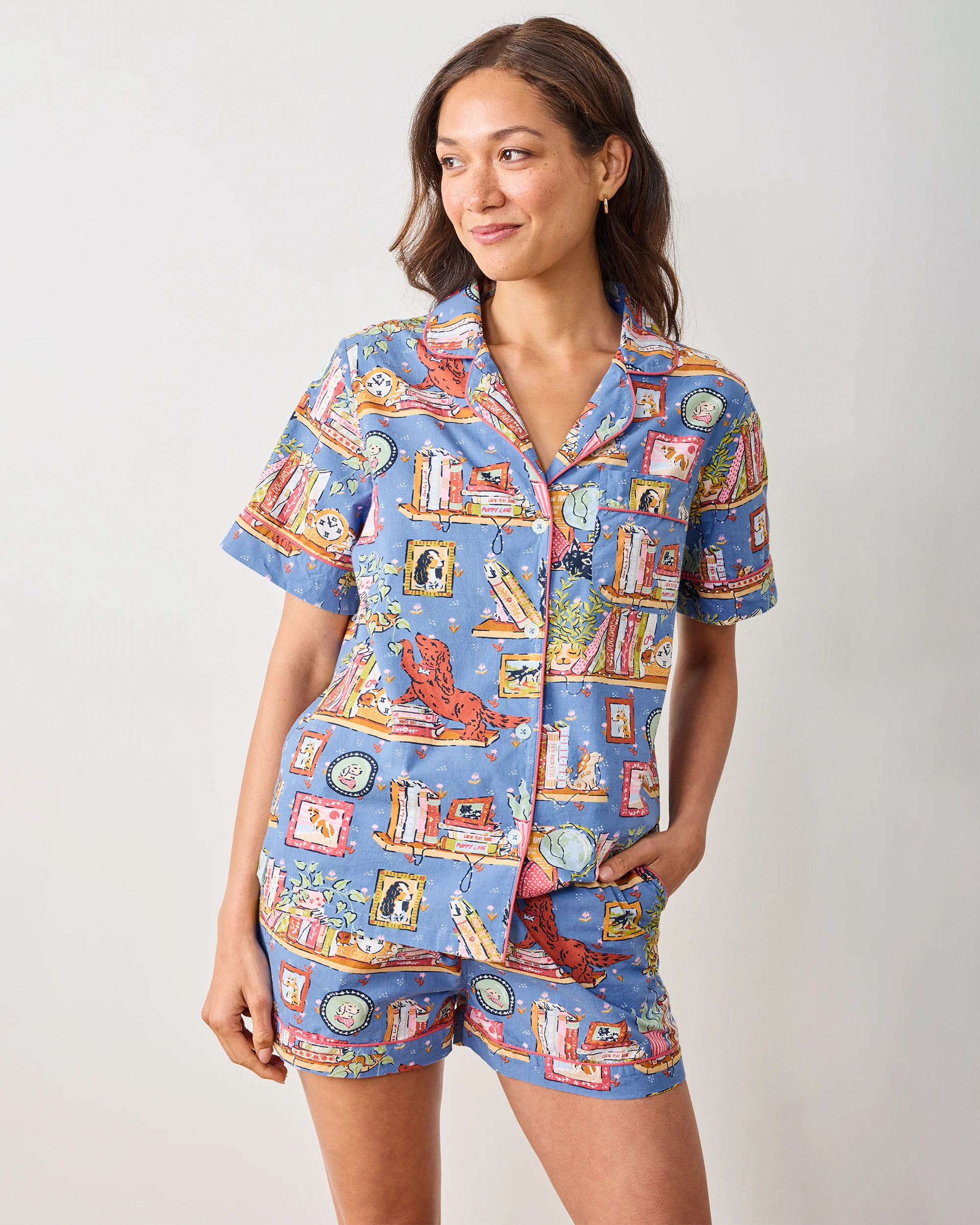 Unleashed Stories - Short PJ Set - Bookkeeper Blue | Printfresh