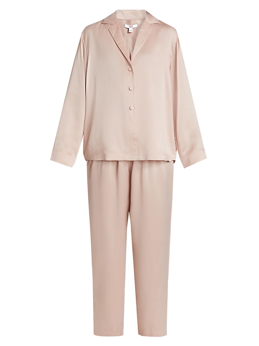 Women's Washable Silk Long-Sleeve Pajamas - Delicate Pink - Size XS | Saks Fifth Avenue