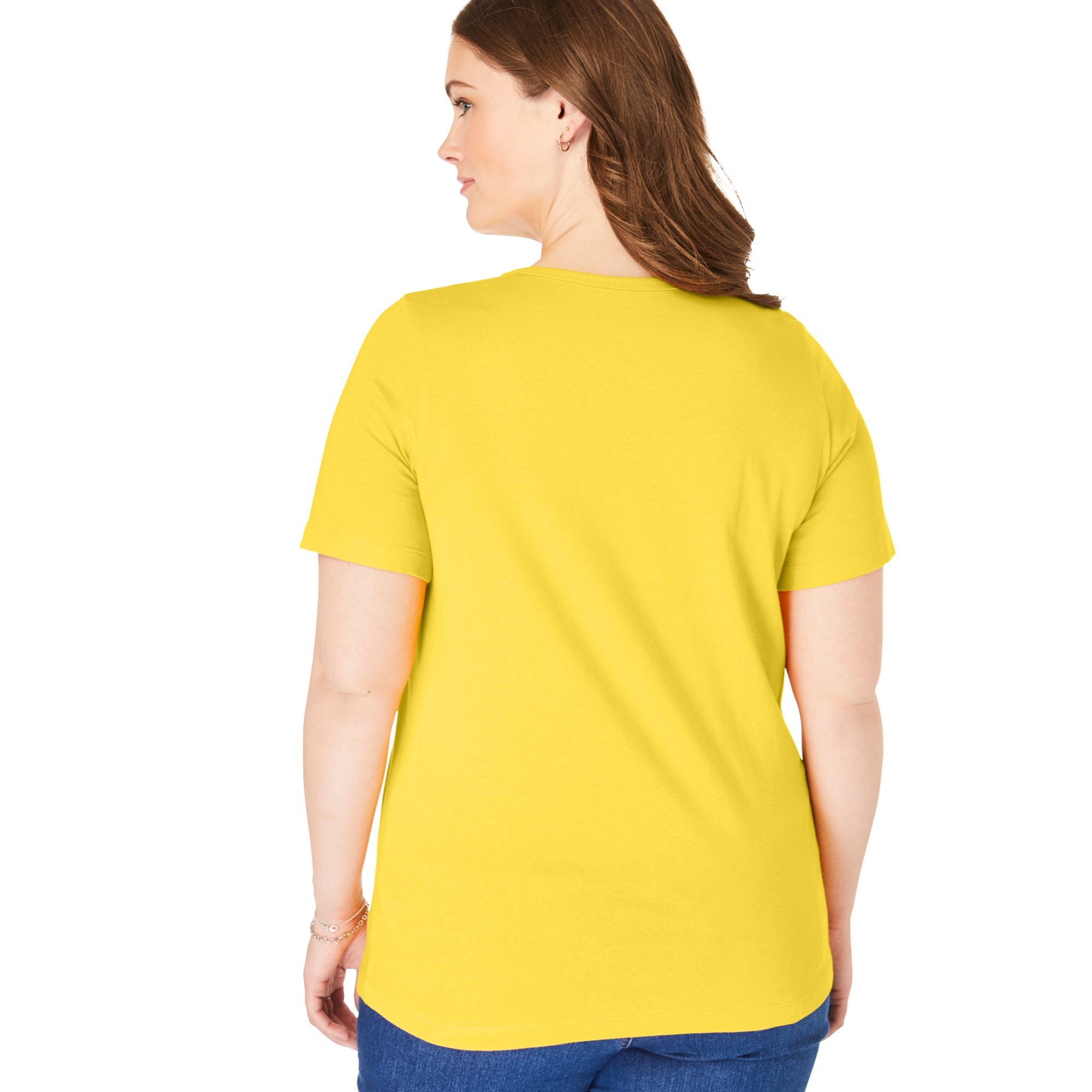 Woman Within Women's  Plus Size Perfect Short-Sleeve Crewneck Tee Shirt | Walmart (US)