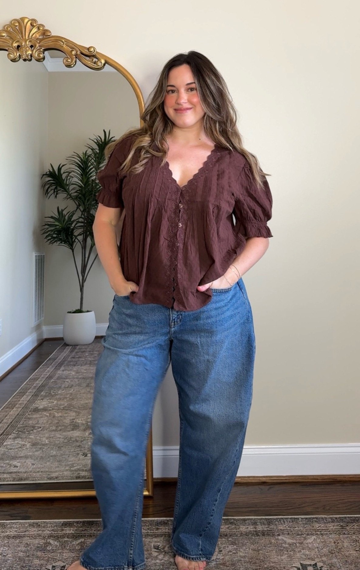 High rise barrel, wearing a size 32 but could have done a 30 or 31. Regular length, curve love style, color medium. I like my denim a little looser.

Code: DENIMAF  for stackable 15%

@abercrombie

#LTKootd #LTKSaleAlert #LTKmomlife