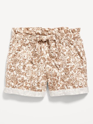 High-Waisted Twill Tie-Front Utility Midi Shorts for Girls | Old Navy (US)