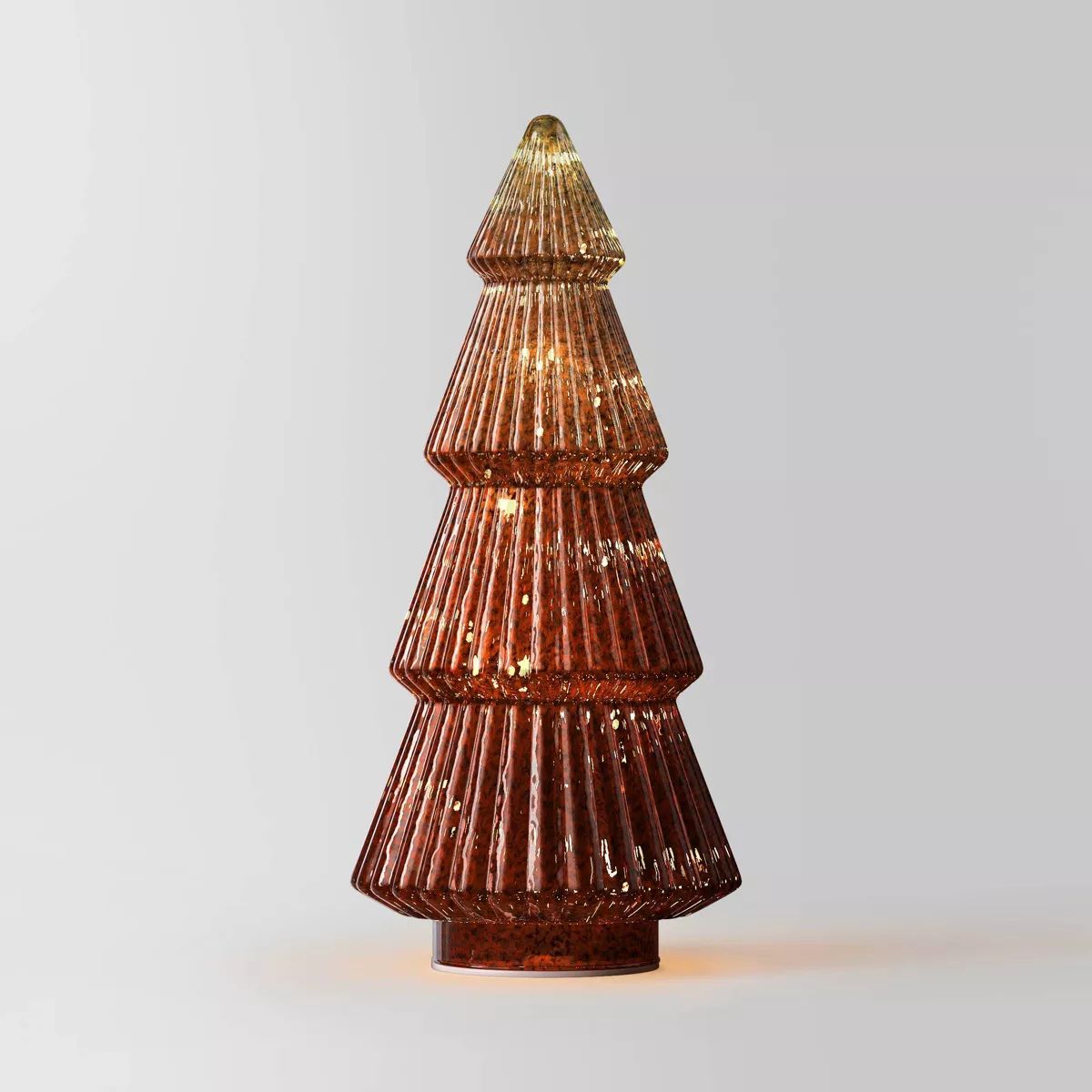 14.75" Battery Operated Lit Glass Christmas Tree Sculpture - Wondershop™ Copper | Target