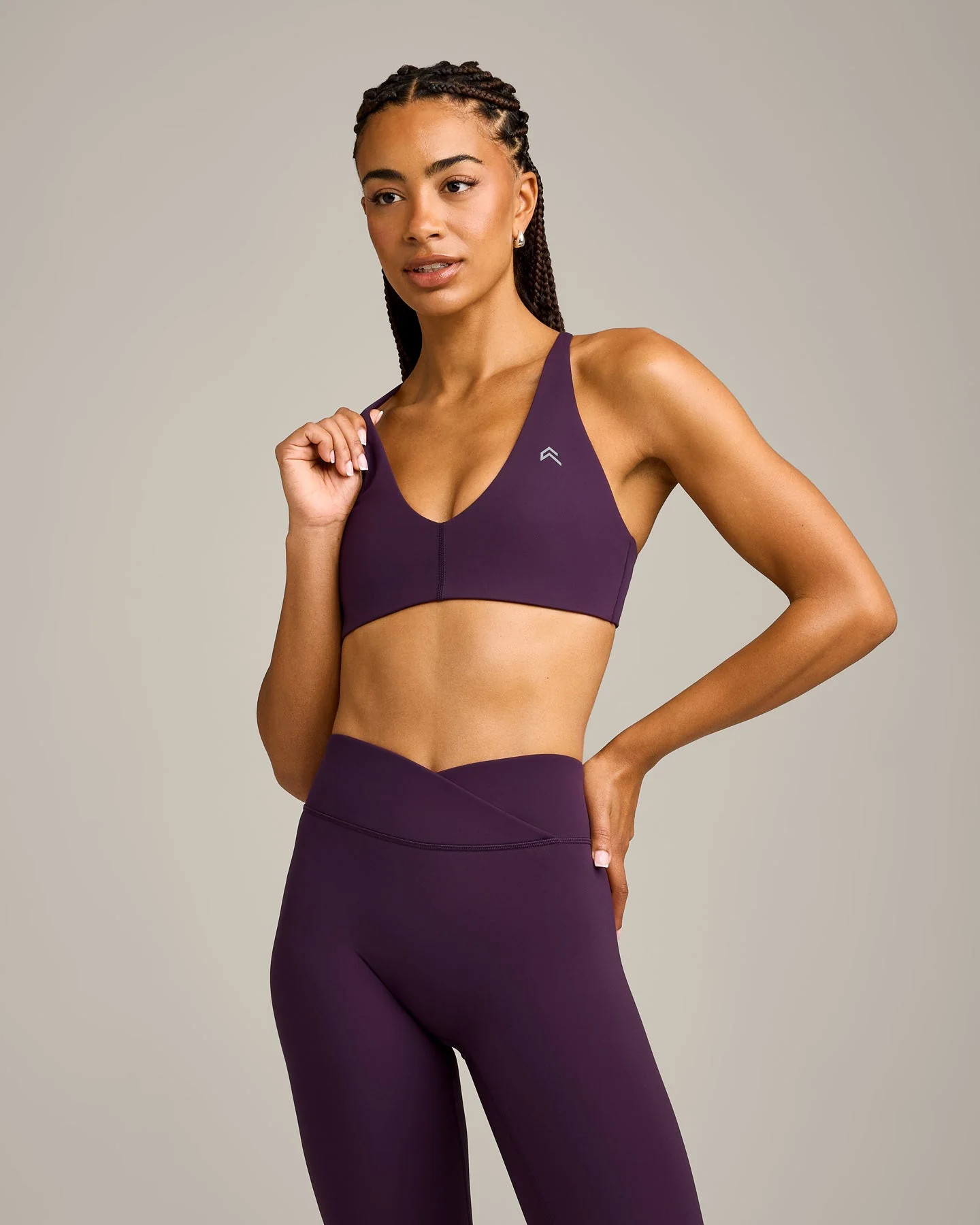 UnifiedMove Micro Bralette with Reflective Logo 
 Blackberry Purple | Oner Active (UK / US)