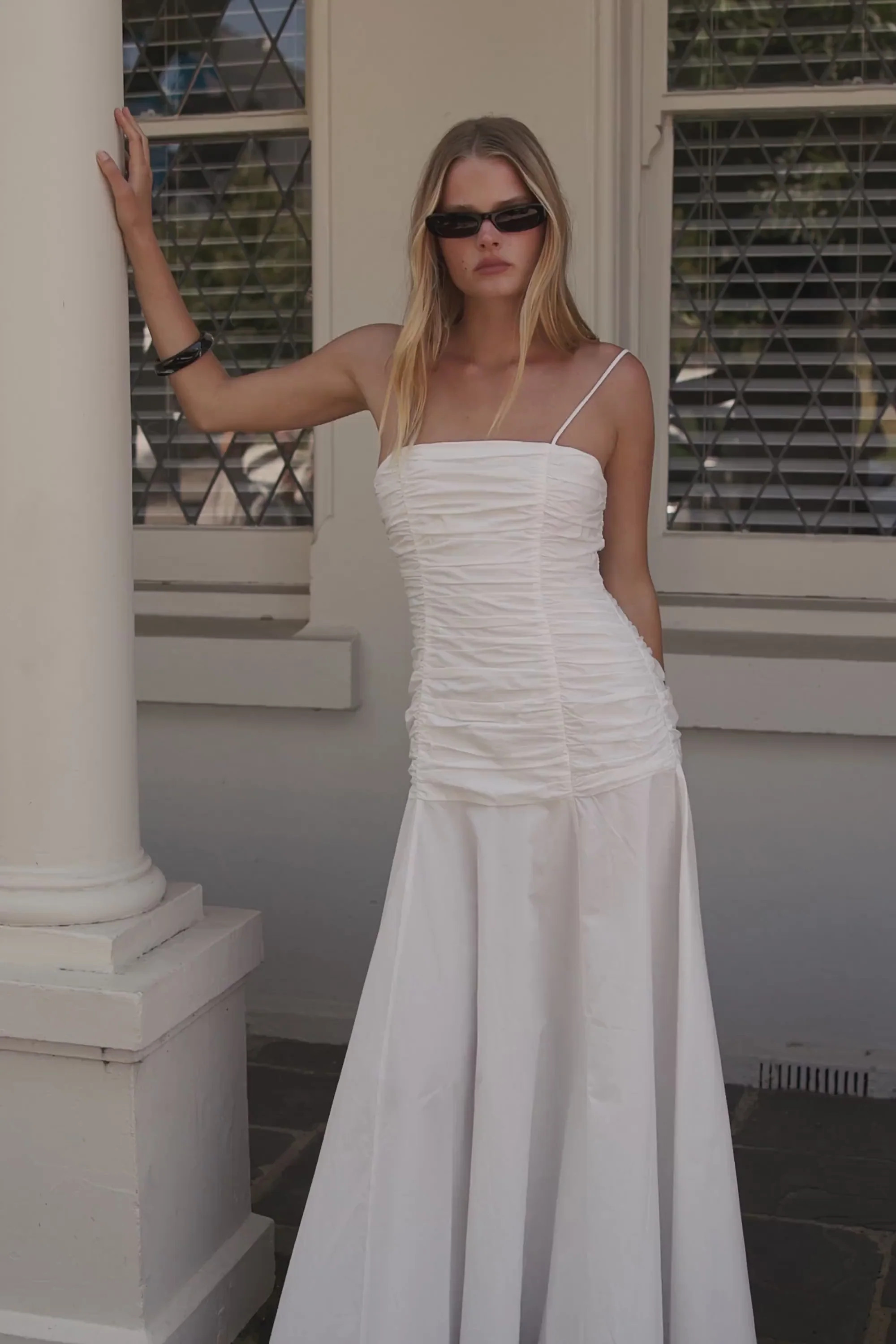 CARA WHITE POPLIN MIDI DRESS | DISSH