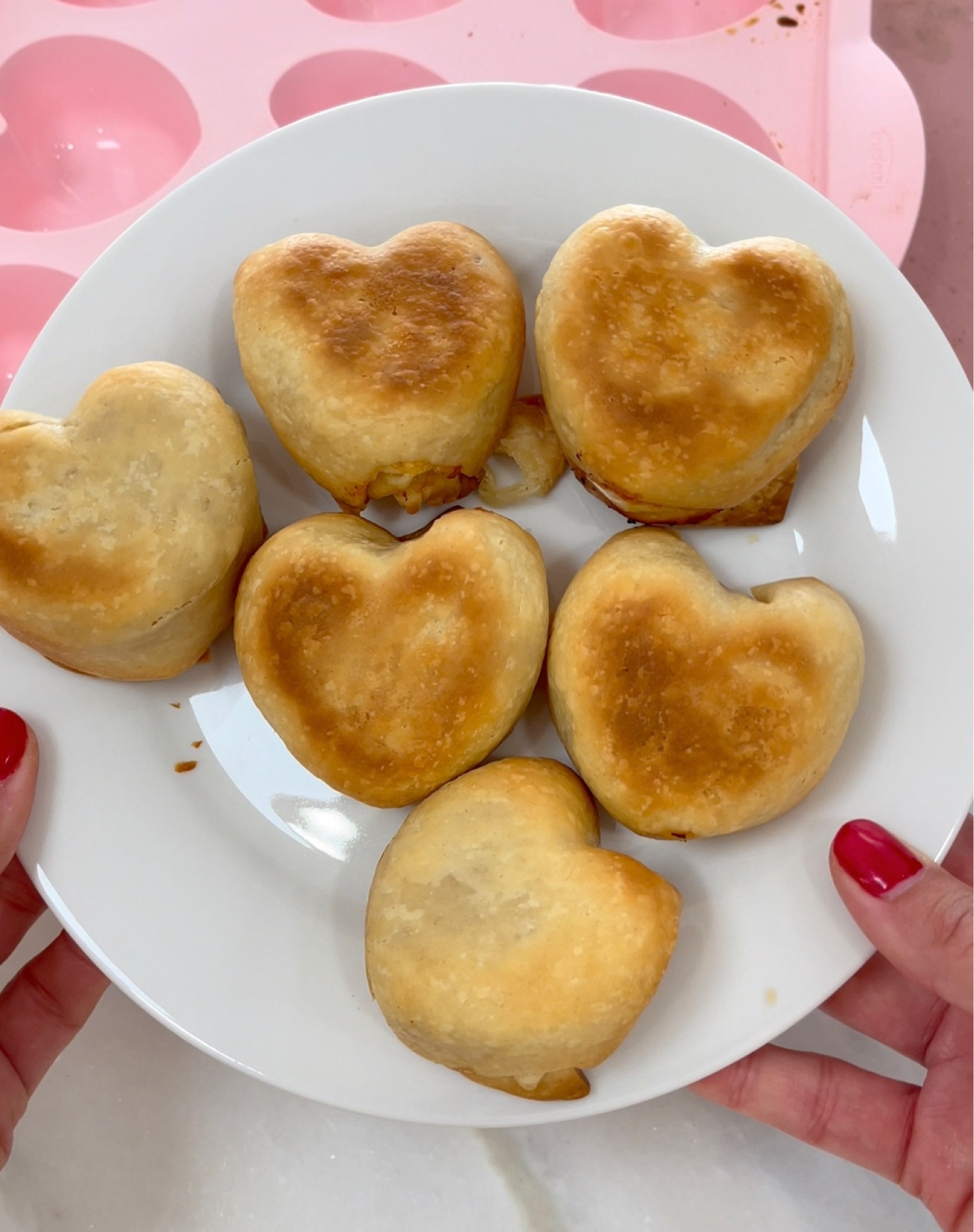 Ham and cheese heart empanadas 🫶🏽