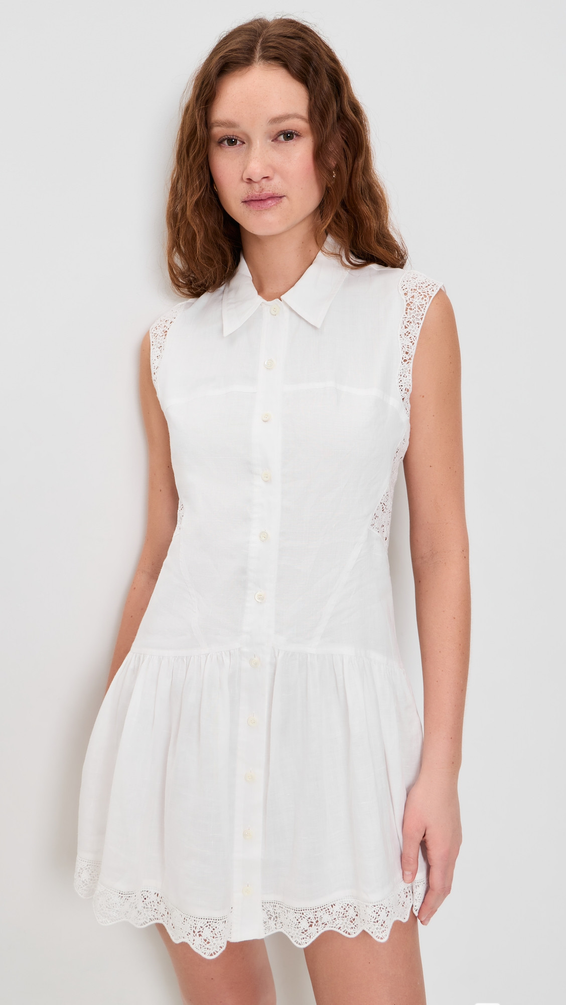 FRAME The Embroidered Day Dress White L | Shopbop