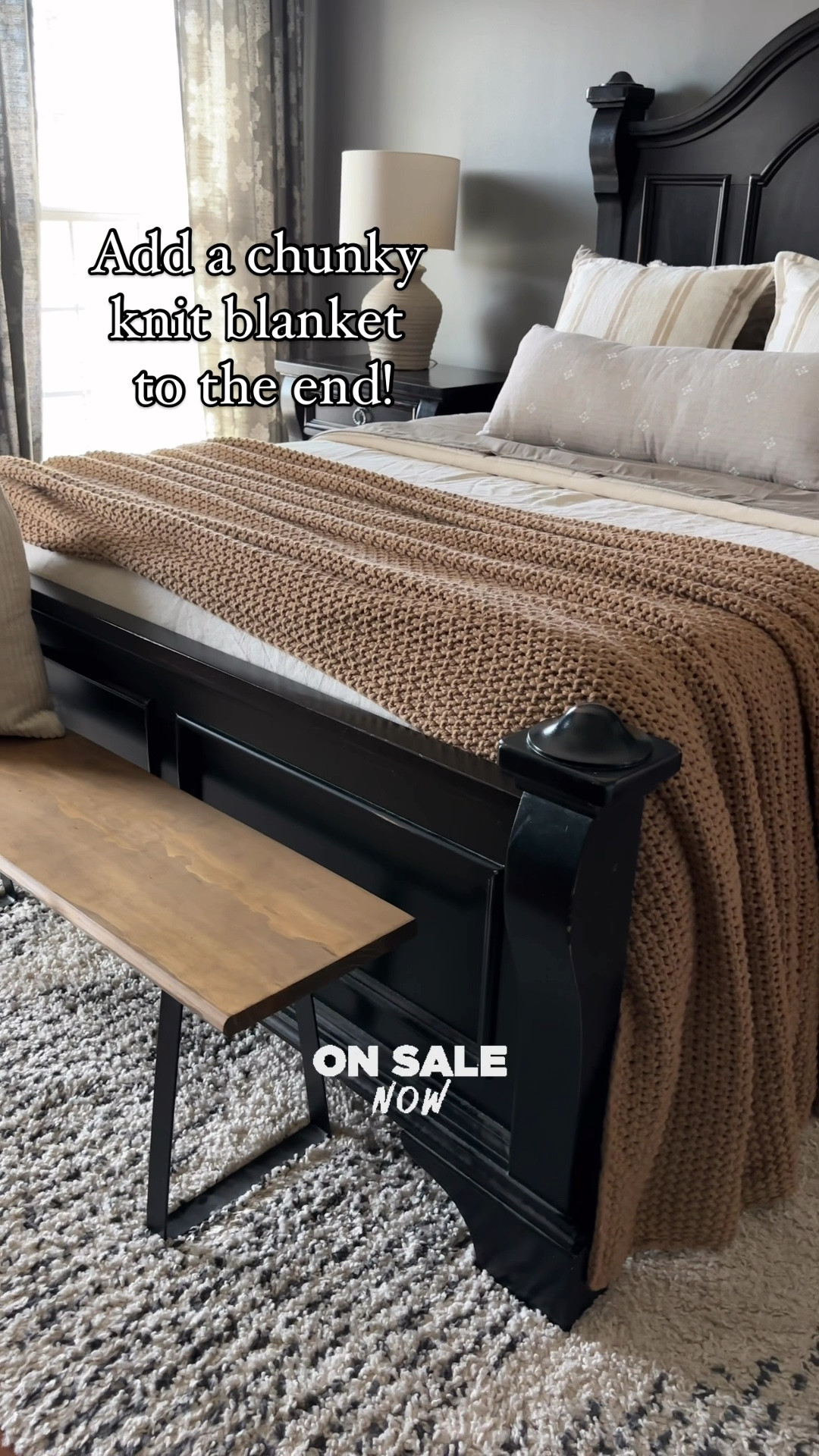 Number one way to cozy up your bed?? Add a chunky knit blanket to the bottom! These Casaluna blanket from Target in the warm brown color is perfect! 

#LTKVideo #LTKHome #LTKSummerSales