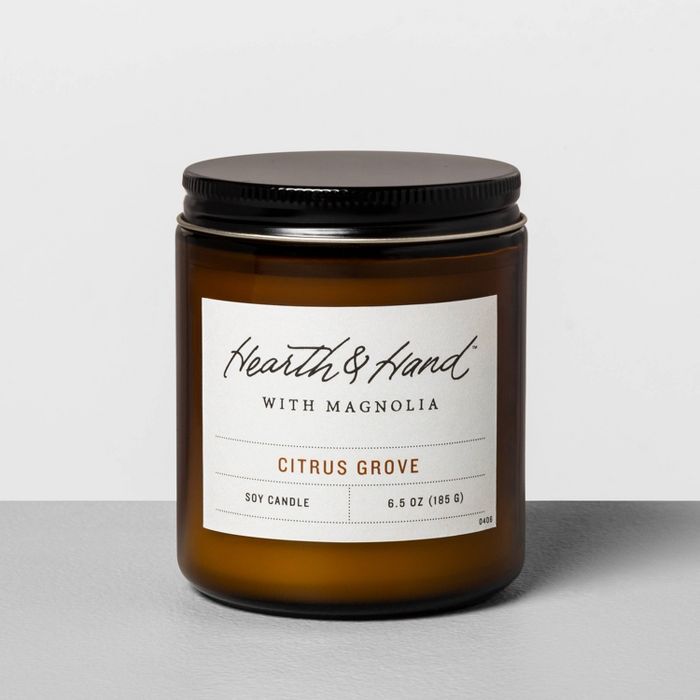 6.5oz Amber Jar Candle Citrus Grove - Hearth & Hand™ with Magnolia | Target