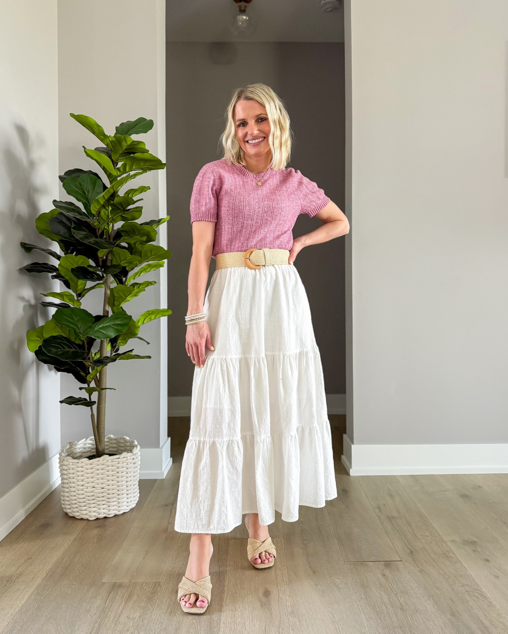 Graduation outfit idea with a short sleeve sweater top and white skirt! 
Top- small
Skirt- small

#LTKOver40 #LTKMothersDay #LTKPetite