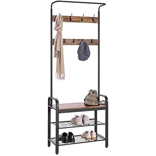 VASAGLE Coat Rack, Hall Tree with Shoe Bench for Entryway, Industrial Accent Furniture with Steel... | Amazon (US)