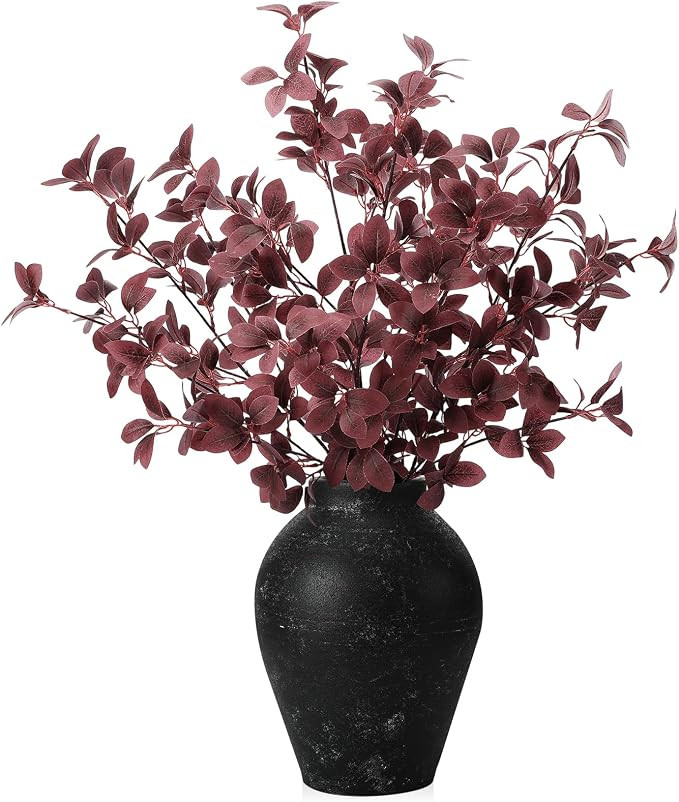Janinka 5 Pcs Artificial Fall Eucalyptus Leaves Stem 33.5" Fall Stems for Vases Autumn Eucalyptus... | Amazon (US)