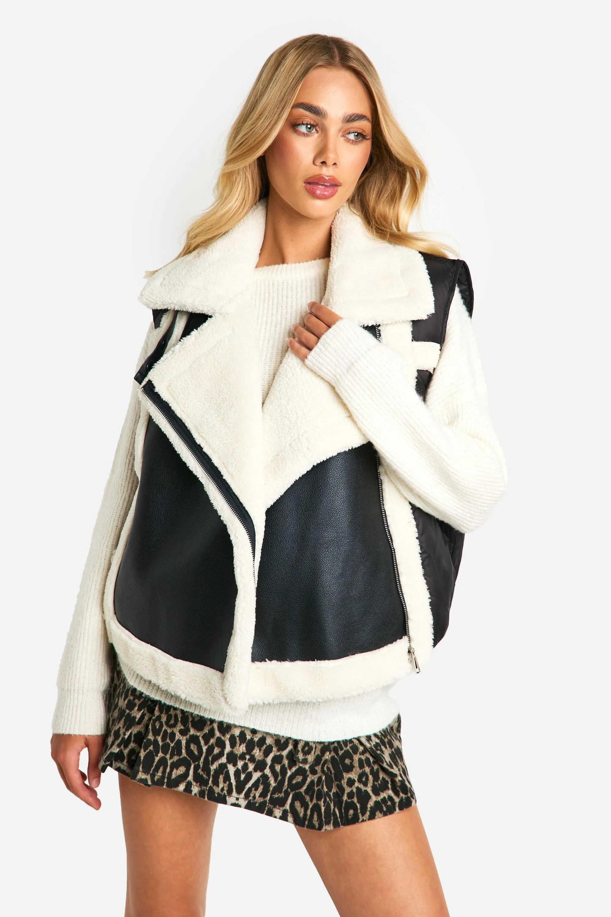 Pannelled Aviator Gilet | boohoo (US & Canada)