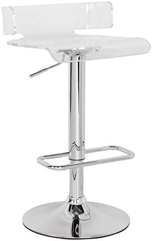 ACME Rania Adjustable Stool w/Swivel - 96260 - Clear & Chrome - 22"~31" Seat Height | Amazon (US)