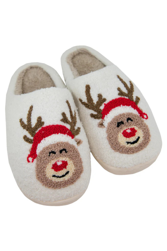 Reindeer Red Nose Slippers for Women | Katydid.com