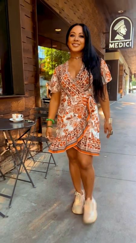 WDIRARA Women's Summer Casual Boho Floral Print Short Sleeve Wrap V Neck Ruffle Hem A Line Dress
.
I have a business meeting this morning wearing this gorgeous dress at my favorite coffee shop in Austin. Perfect for daily wear, summer vacation, street, holiday, weekend, travel! 
.
Do you love my style?

#LTKFestival #LTKWorkwear #LTKTravel