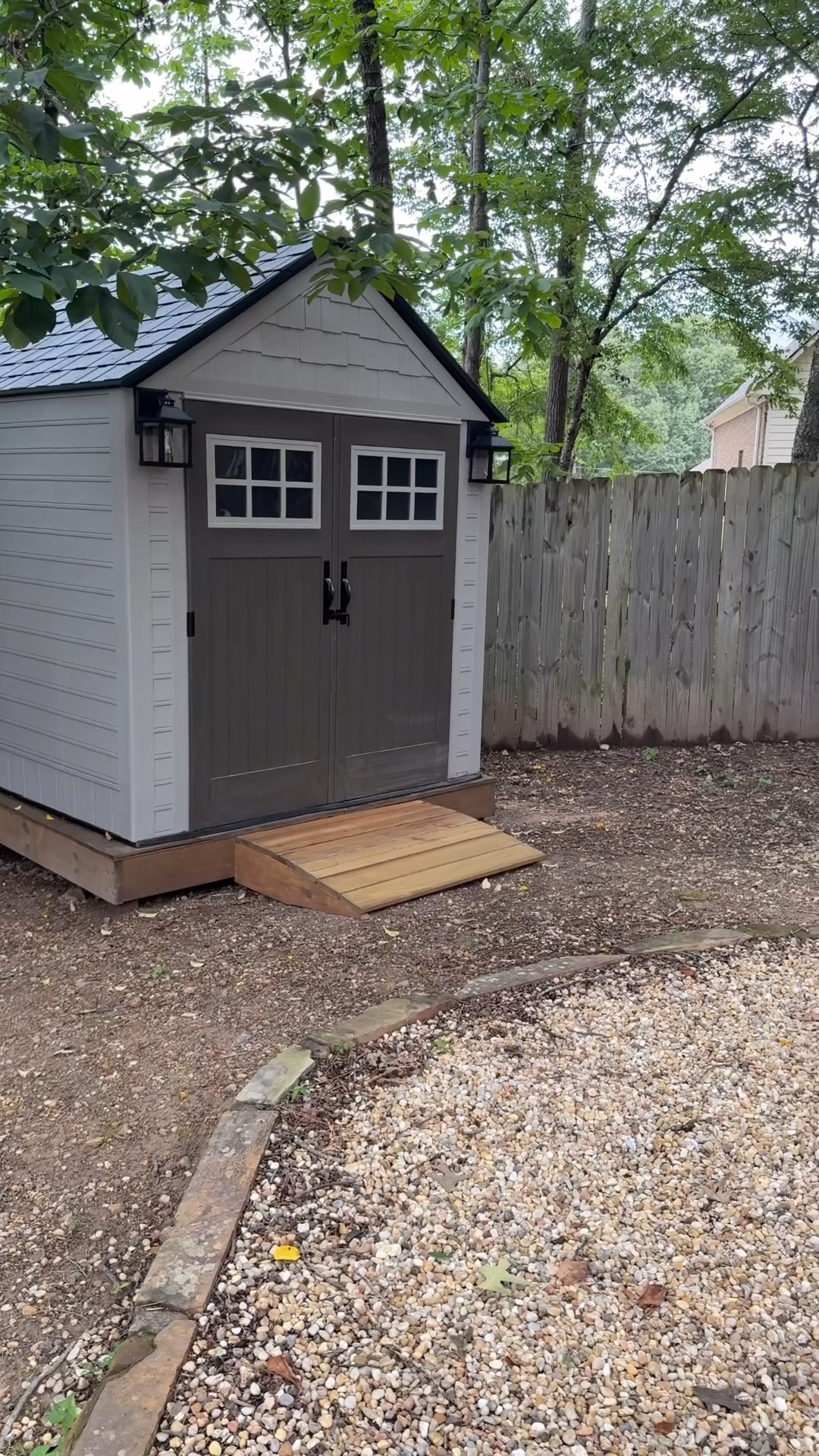 Here’s how our backyard shed project came together.

First, we had a level platform to built to create a solid foundation. Then came shed assembly… which wasn’t exactly injury-free. Let’s just say there was a minor laceration and a few choice words.

Once the shed was up, we added solar lights for nighttime visibility and built a ramp for easier access.

It’s already making a huge difference for storage, but we’re not finished yet. Next up: gravel, landscaping, and all the finishing touches that will tie everything together.

.

shed build, backyard shed, storage shed, shed installation, DIY shed project, backyard makeover, outdoor storage, shed foundation, shed platform, level shed base, backyard organization, solar shed lights, shed ramp, DIY backyard projects, homeowner projects, outdoor improvements, storage solutions, backyard landscaping, gravel pathway, weekend project

#LTKHome #LTKdayinmylife #LTKmomlife