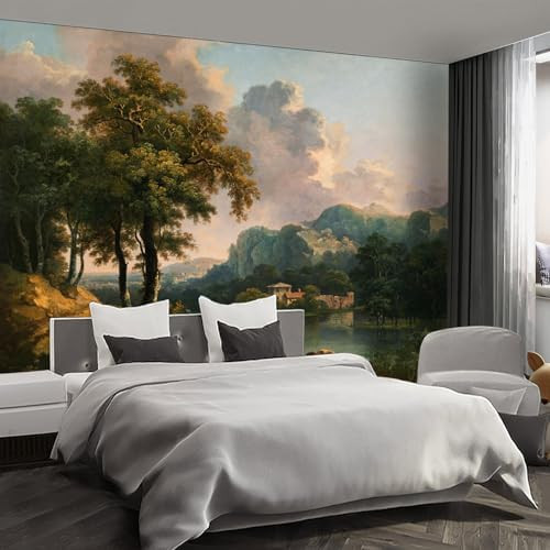 Forest Landscape Oil Painting wall murals Peel and Stick self Adhesive Wallpaper for Bedroom Livi... | Amazon (US)