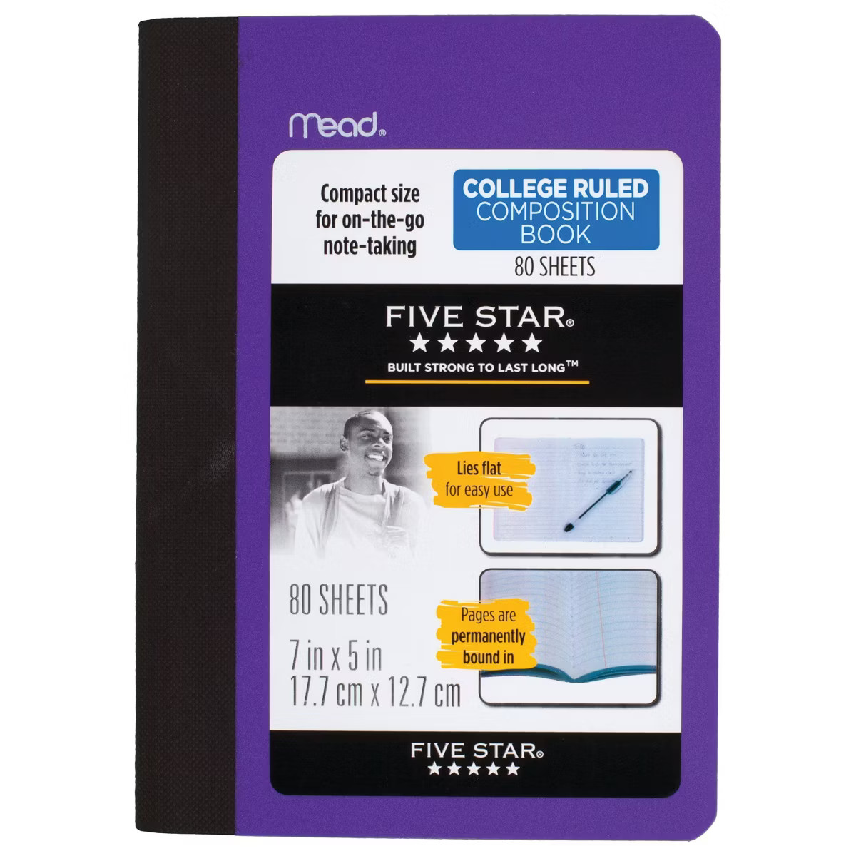 Five Star 5"x7" Composition Book Assorted Colors: Five Star Lined Paper, 80 Pages, Hard Cover, Co... | Target